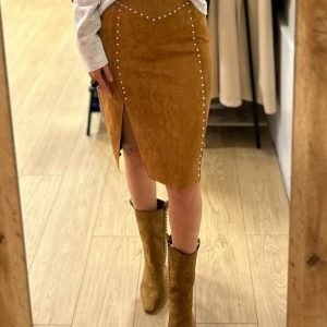 falda antelina camel