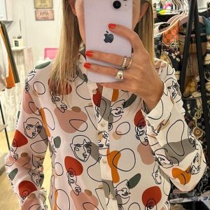 Camisa estampada blanca