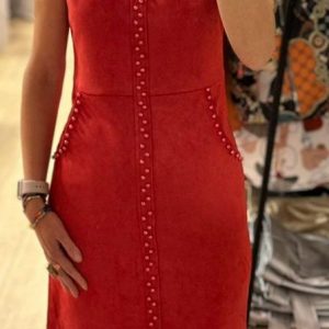 Vestido antelina rojo