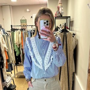 Camisa rayas azul talla única